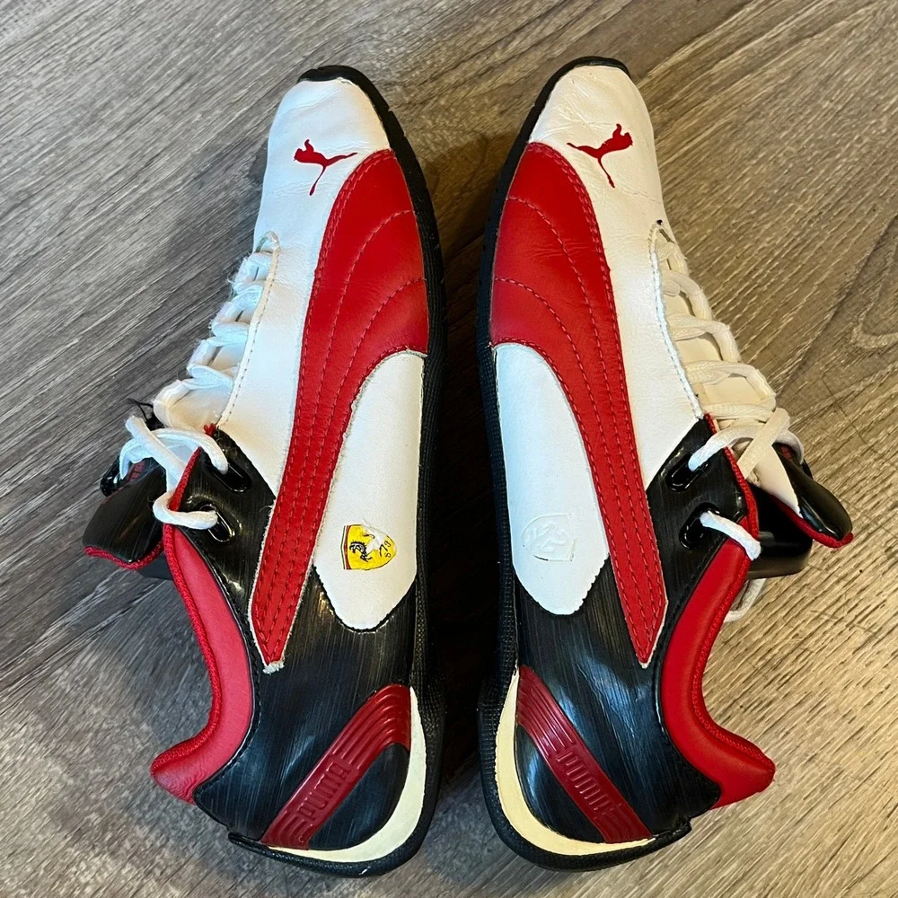Puma Ferrari Future Cat M1 Kids Sneakers‎ White Red Black 303968-01 Size 4.5Y